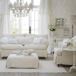 Trang trí phòng khách tuyệt đẹp với tông màu trắng